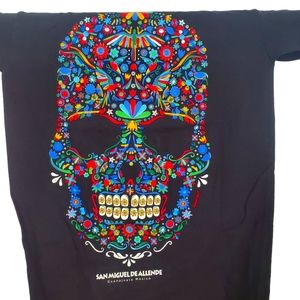 Day of the Dead Sugar Skull Black T shirt 🇲🇽 Mexico